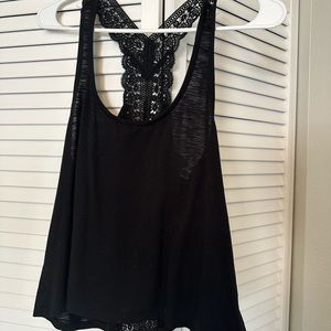 Black tank top w/ crotchet back